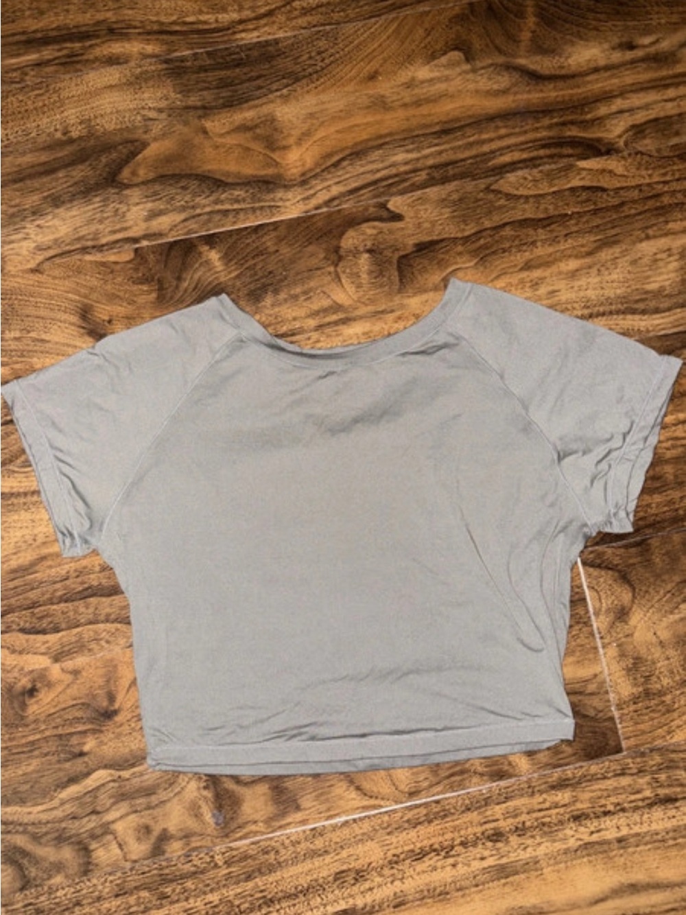 Women's Short Sleeve Crop Top - Light Gray
